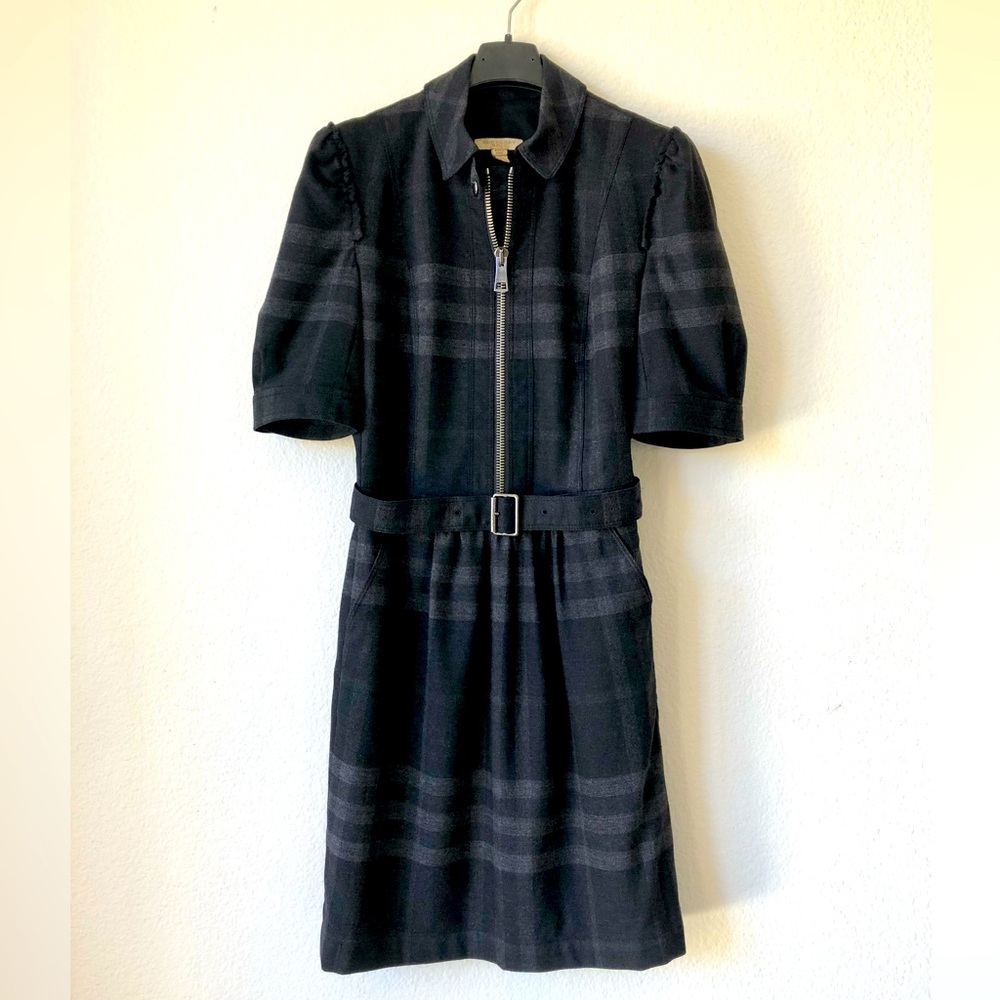 Burberry Black Plaid Mini Dress